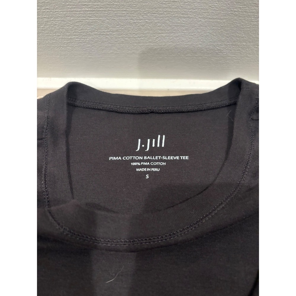 J. Jill Pima Cotton Ballet-Sleeve Tee Lot 2 Black Blue Small RN 97641 - Picture 2 of 6